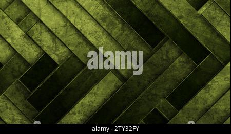 Dark green abstract stripes grunge geometric background. Vector design Stock Vector