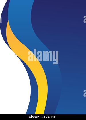 wavy blue orange background vector illustration Stock Vector