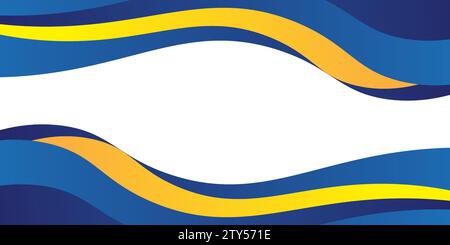 wavy blue orange background vector illustration Stock Vector