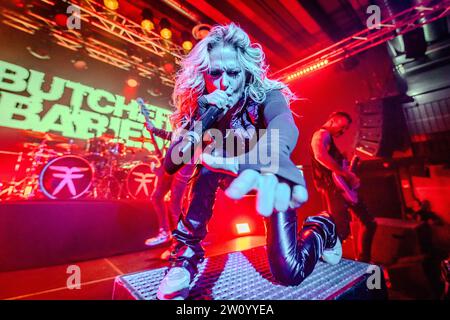 Oslo, Norway. 11th, December 2023. The American heavy metal band Butcher Babies performs a live concert at Vulkan Arena in Oslo. Here vocalist Heidi Shepherd is seen live on stage. (Photo credit: Gonzales Photo - Ketil Martinsen). Stock Photo