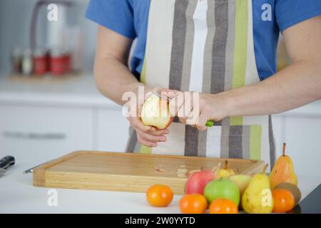 peeling apples Stock Photo