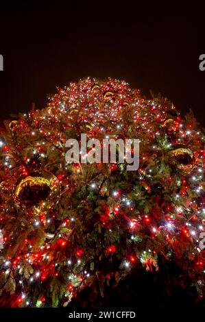 Christmas tree lights and decorations at Covent Garden in London Stock Photo