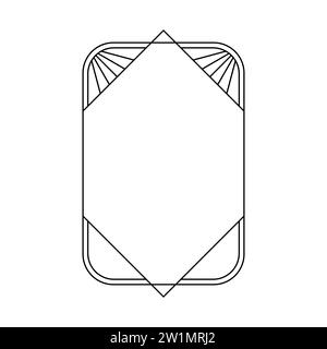 Trendy christmas winter linear frame with rays. Modern minimalist aesthetic line element, geometric forms. Vector sparkle for social media or poster Stock Vector