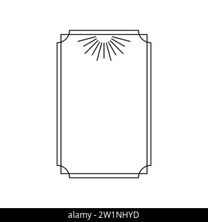 Trendy christmas winter linear frame with rays. Modern minimalist aesthetic line element, geometric forms. Vector sparkle for social media or poster Stock Vector