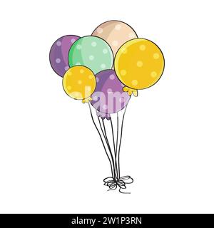 Bunch Of Dotted Birthday Balloons Stock Vector