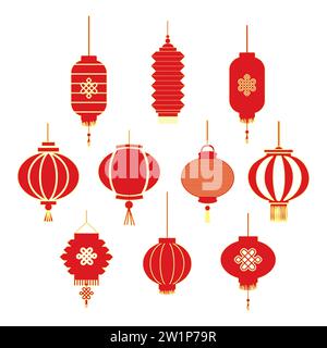 Chinese New Year Lanterns Vector Illustration Stock Vector