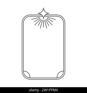 Trendy christmas winter linear frame with rays. Modern minimalist aesthetic line element, geometric forms. Vector sparkle for social media or poster Stock Vector