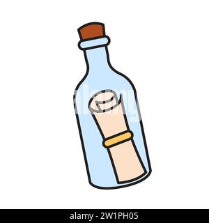 Message In A Bottle Icon Vector Illustration Stock Vector