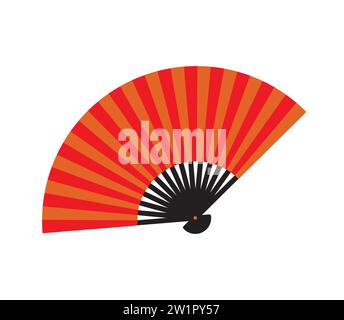 Japanese And Chinese Folding Hand Fan Icon Stock Vector