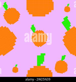 PADRÃO SEM COSTURA, PIXEL ART LARANJA VETOR Stock Vector