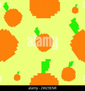 PADRÃO SEM COSTURA, PIXEL ART LARANJA VETOR Stock Vector