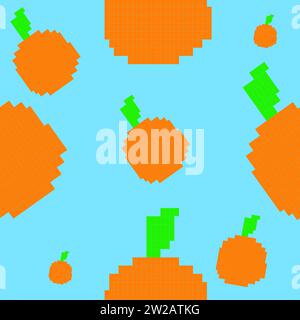 PADRÃO SEM COSTURA, PIXEL ART LARANJA VETOR Stock Vector