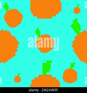 PADRÃO SEM COSTURA, PIXEL ART LARANJA VETOR Stock Vector