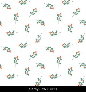 Dog rose berries vector pattern Stock Vector