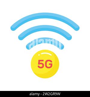 5G network technology signals vector design in trendy style, ready to use Stock Vector