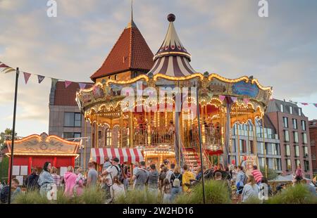 Kinder-Karussell, Dominikanermarkt - Jarmark sw. Dominika, Danzig, Woiwodschaft Pommern, Polen Stock Photo