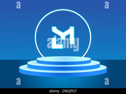 Letter ML blue logo sign. Vector logo design for business. Stock Vector