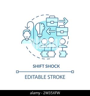 Thin line simple blue shift shock icon concept Stock Vector