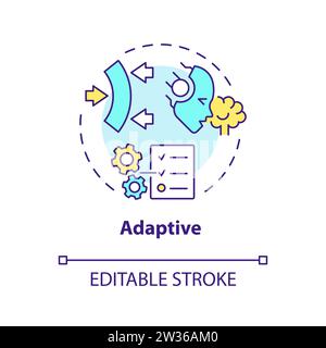 Thin line simple colorful adaptive icon concept Stock Vector
