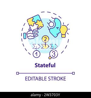Thin line simple colorful stateful icon concept Stock Vector