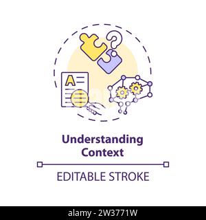 Thin line simple colorful understanding context icon concept Stock Vector