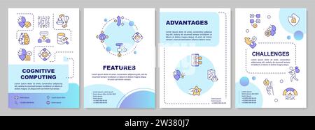 Creative gradient brochure with cognitive computing icons Stock Vector