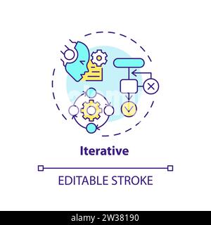 Thin line simple colorful iterative icon concept Stock Vector