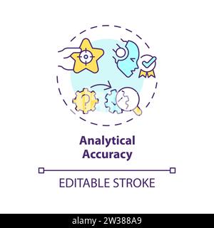 Thin line simple colorful analytical accuracy icon concept Stock Vector