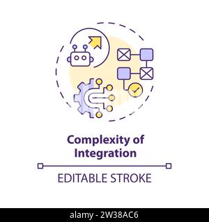 Thin line colorful complexity of integration icon concept Stock Vector
