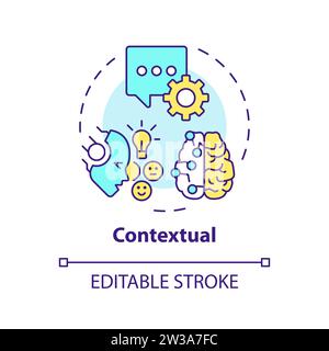 Thin line simple colorful contextual icon concept Stock Vector