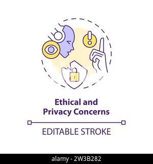 Thin line colorful ethical and privacy concerns icon concept Stock Vector