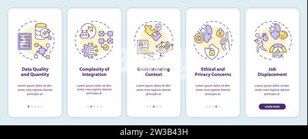 Walkthrough challenges of cognitive computing with concept Stock Vector