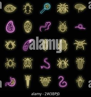 human body worm parasite line icon vector. human body worm parasite ...