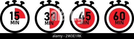 Timer icon set. yellow stopwatch Stock Vector