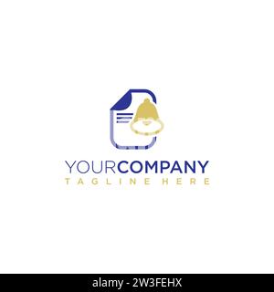 Financial advisors logo design template vector icon with abstract bell and paper Stock Vector