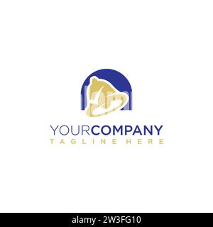 Financial advisors logo design template vector icon with abstract bell and tick Stock Vector