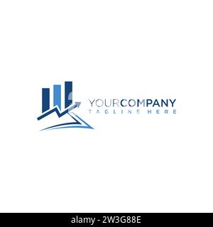 Financial advisors logo design template vector icon with abstract diagram and paper Stock Vector