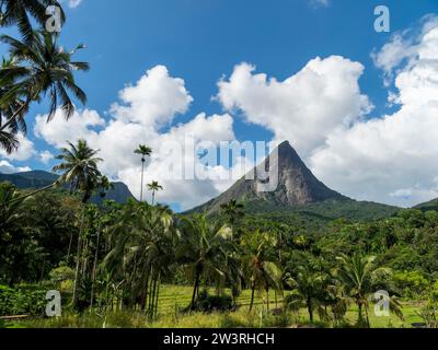 Knuckles mountain range with Lakegala mountain and rocks, Meemure, Sri Lanka Stock Photo