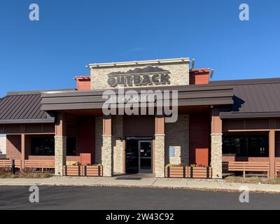 Outback Steakhouse is an American casual dining restaurant chain with an Australian theme with over 1,000 locations worldwide. Stock Photo