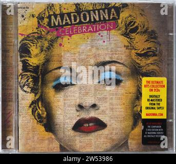 Germany. 21st Dec, 2023. In this photo illustration, a compact disk (CD) of Madonna's album Celebration. (Photo by Igor Golovniov/SOPA Images/Sipa USA) *** Strictly for editorial news purposes only *** Credit: Sipa USA/Alamy Live News Stock Photo