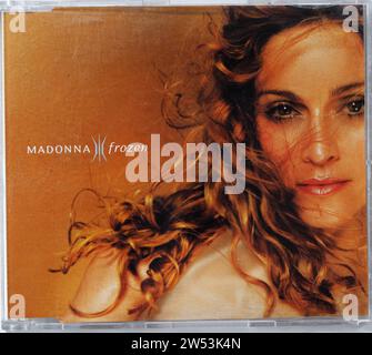 Germany. 21st Dec, 2023. In this photo illustration, a compact disk (CD) of Madonna's album Frosen is seen. (Photo by Igor Golovniov/SOPA Images/Sipa USA) *** Strictly for editorial news purposes only *** Credit: Sipa USA/Alamy Live News Stock Photo