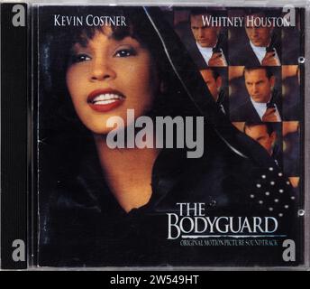 Germany. 21st Dec, 2023. In this photo illustration, the original motion picture soundtrack compact disk (CD) of The Bodyguard. This film stars Kevin Costner and Whitney Houston. All songs performed by Whitney Houston. (Photo by Igor Golovniov/SOPA Images/Sipa USA) *** Strictly for editorial news purposes only *** Credit: Sipa USA/Alamy Live News Stock Photo