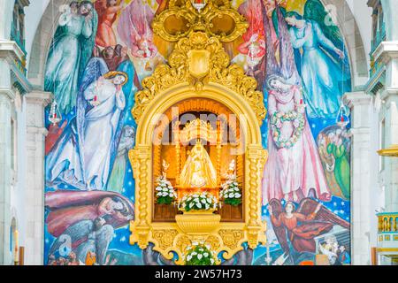 Statue of the Virgin Mary, Virgen de Canelaria, patron saint of the Canary Islands archipelago, Basilica de Nuestra Senora de la Candelaria Stock Photo