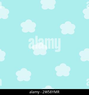 Simple Clouds Seamless pattern background wallpaper Stock Vector