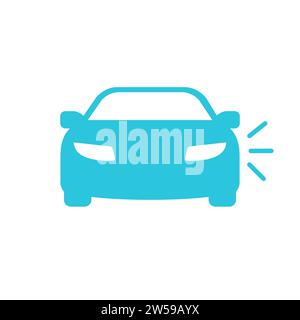 Car front view icon. From blue icon set. Stock Vector