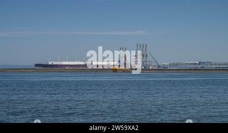 Baltic Sea, LNG terminal, Swine River, ÅšwinoujÅ›cie, West Pomeranian Voivodeship, Poland Stock Photo