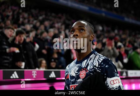 Mathys Tel FC Bayern Muenchen FCB (39) Portrait, Allianz Arena, Munich, Bavaria, Germany Stock Photo