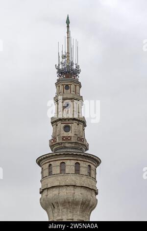 Istanbul, Turkey - October 18, 2023: Beyazit Tower Top at University Historic Landmark Ottoman Structure Fatih. Stock Photo