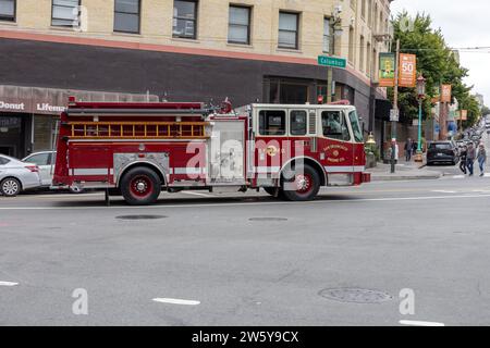 San Francisco Fire Engine Vehicle Truck, June 24, 2023 Stock Photo
