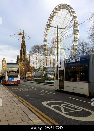 Big Wheel is part of the Christmas Markets in Princes Street Gardens in Edinburgh, Scotland, UK Stock Photo